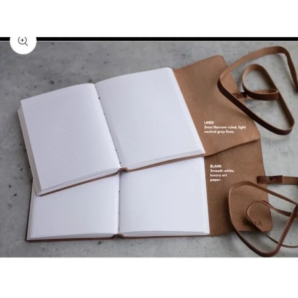 Forest Nine Leather Journal - Brown with wrap closure 7” X 5”